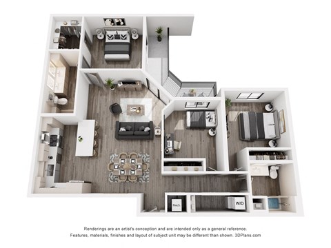 CERU Apartments in Boca Raton, FL photo of a three bedroom floorplan